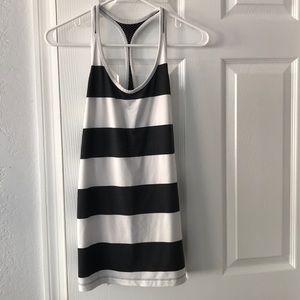 Black and white striped Nike racer back tank
